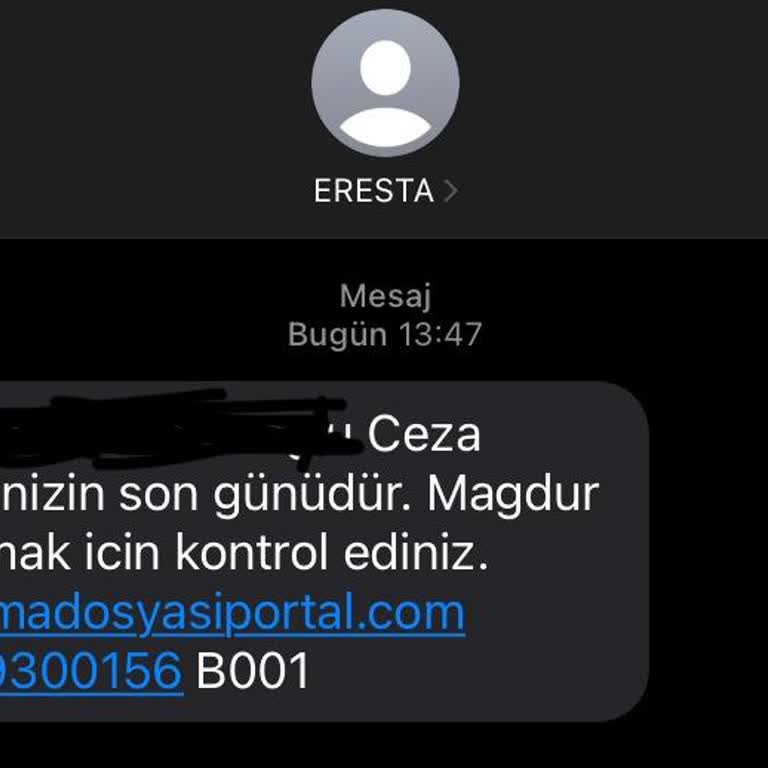 ERESTA (SMS) Eresta SMS Suçlaması