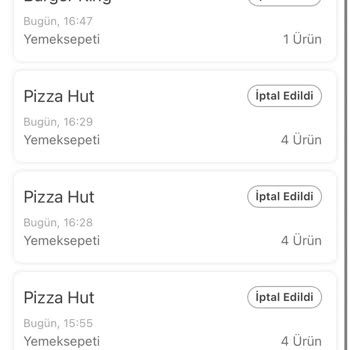 Yemek Sepeti Pişmanlık