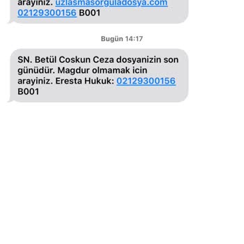 ERASTA HUKUK (SMS) Yanıltıcı Mesajlarla Karşı Karşıya Kaldım