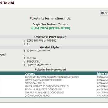 UPS Türkiye Poşeti Açılan Kargo