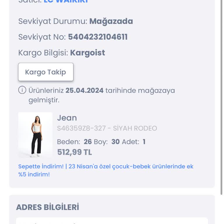 LC Waikiki Yanlış Adrese Kargo Gönderim