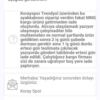 MNG Kargo Kargomu Getirmiyor, Haber Vermeden İade Ediyor.