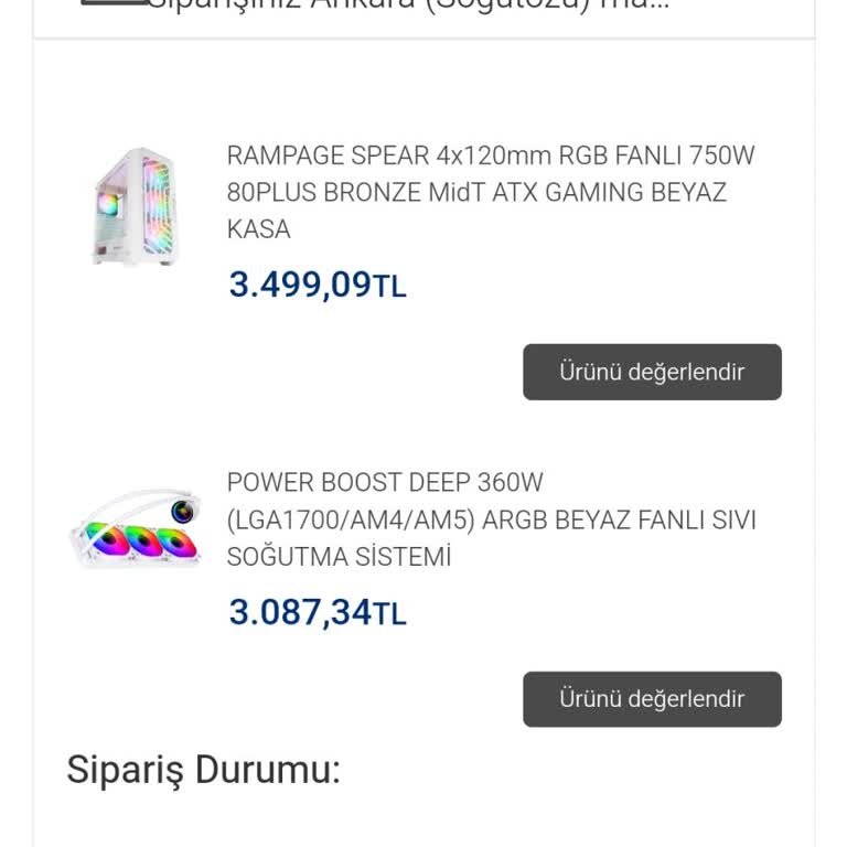 Vatan Bilgisayar 5 Gün Önce Aldığım Ürünler Kargoya Verilmiyor!