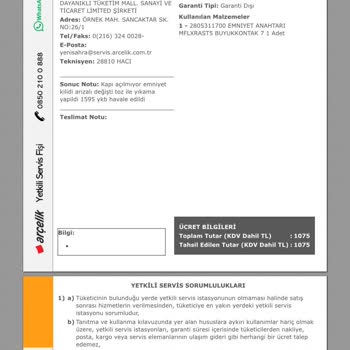 Arçelik Yetkili Servis Skandalı