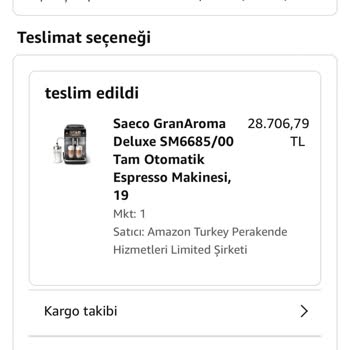 Amazon Siparişten 2 Gün Sonra 1.307₺ İndirim Yapılması