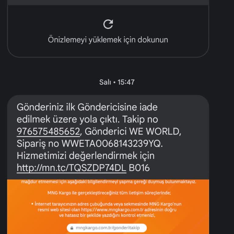 MNG Kargo Adrese Gelmeden Ulaşılamadı Deniyor.