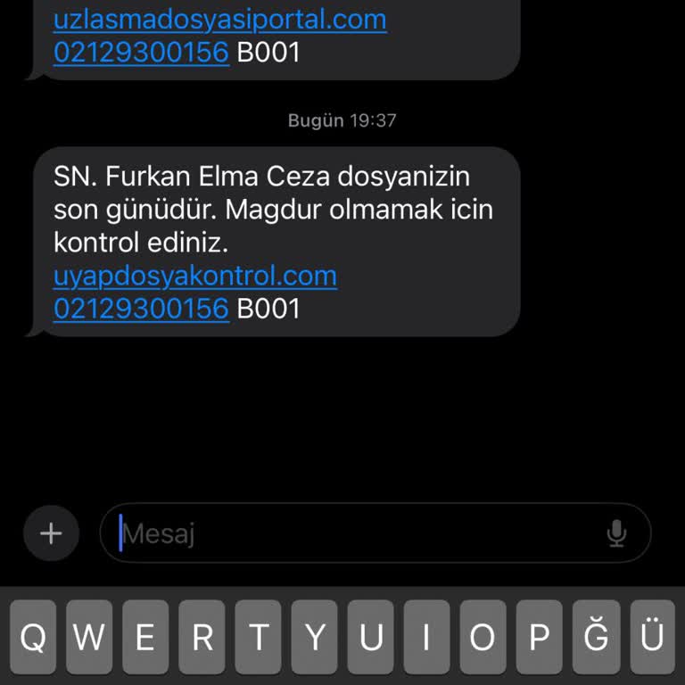 ERASTA HUKUK (SMS) Eresta Boş Atılan Ceza Mesaj