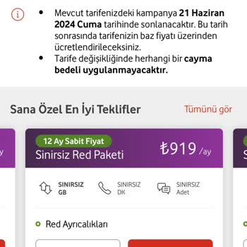 Vodafone Yüklü Zam Yapıyor