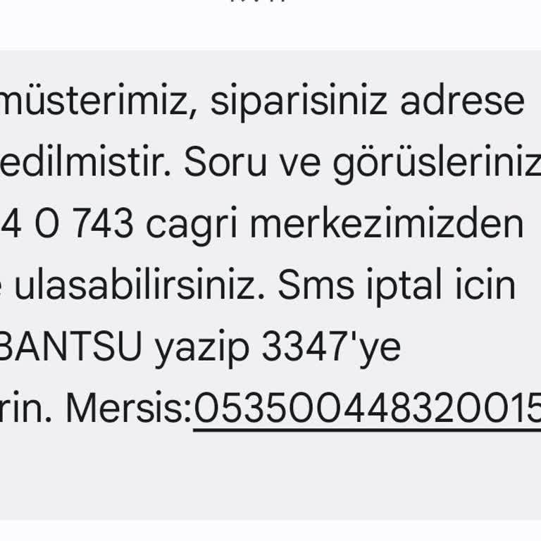 Abant Su Siparişi Getirmediği Halde Teslim Edildi SMS Si Geldi