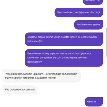 Getir Yemek Şikayet