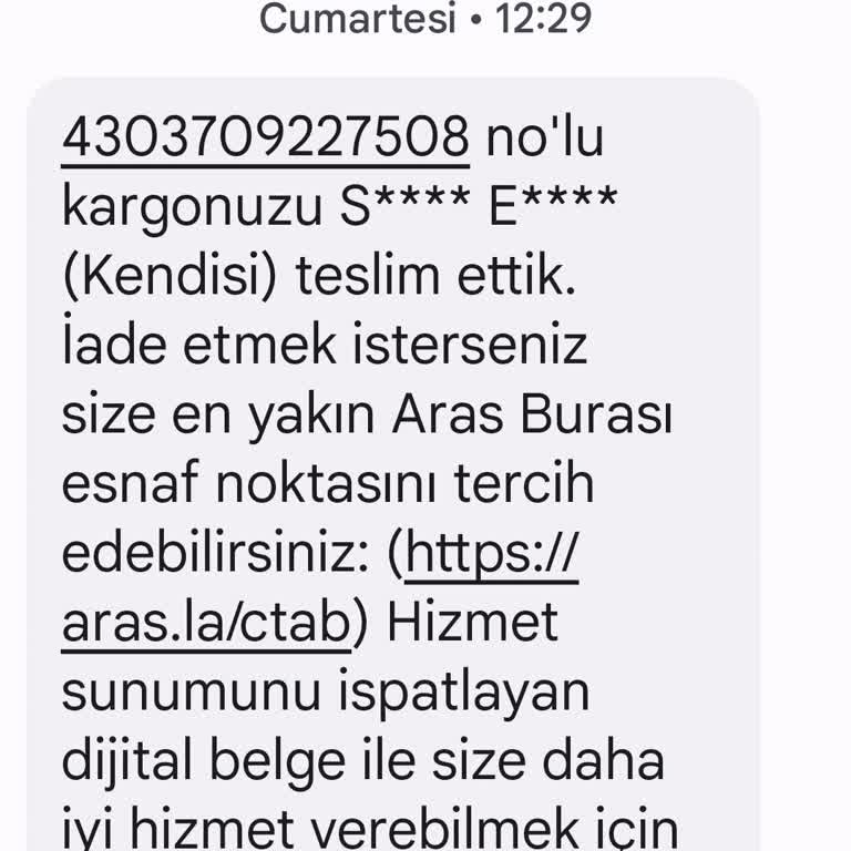 Aras Kargo Teslim Edilmeyen Kargo