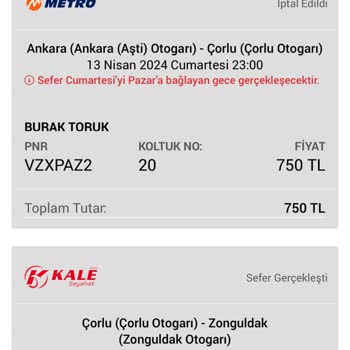 Metro Turizm Bayram Dönüşü Mağduriyet Ve İade Sorunu
