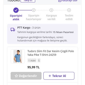 Tudors Gömlek Teslim Edilmeyen Kargo