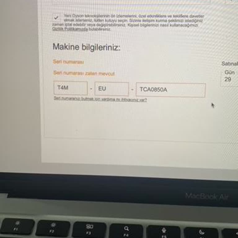Dyson Ürünümü Kaydedemiyorum Zaten Seri Numarası Mevcut Diyor