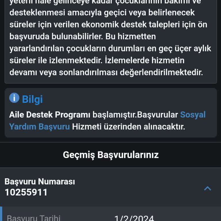 Aile ve Sosyal Hizmetler Bakanlığı Sosyal Yardım Başvurusu