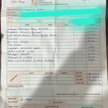 İstanbul Spot Mobilya Şikayet Arızalı Ürünler