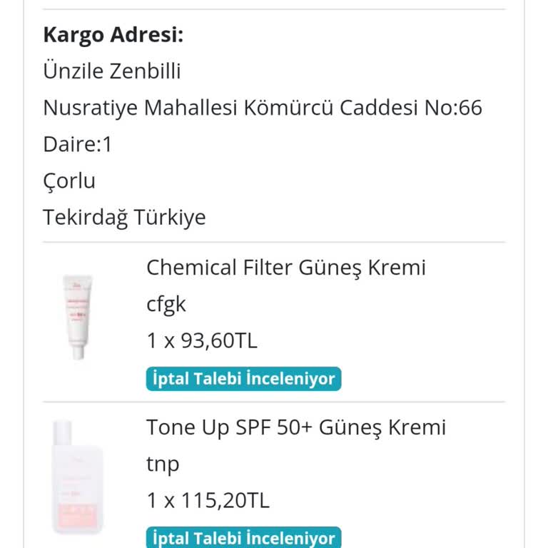 Doa Kozmetik Geç Kargolama Sorunu