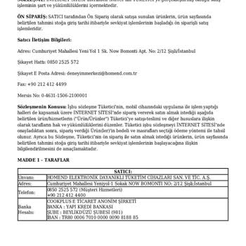 Homend Arızalı Ürün/çaycı Sorunu