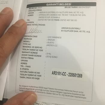 Arzum Marka Çaycı Pişmanlığı