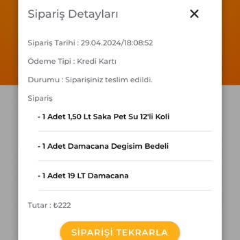Saka Su Sipariş Teslim Edildi Furyası