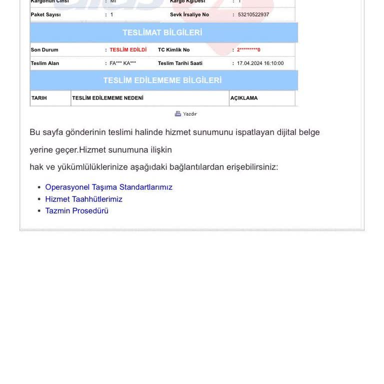 Zara Teslim Edildiği Halde İadem Olmuyor