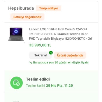 Hepsiburada Aldığım Ürünün Ertesi Gün 2500₺ İndirime Girmesi