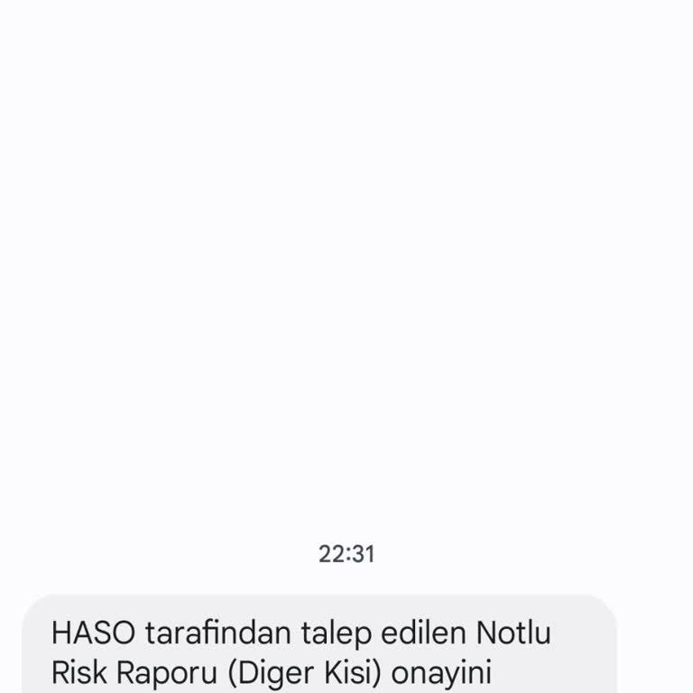 Findeks'ten Gelen Mesaj
