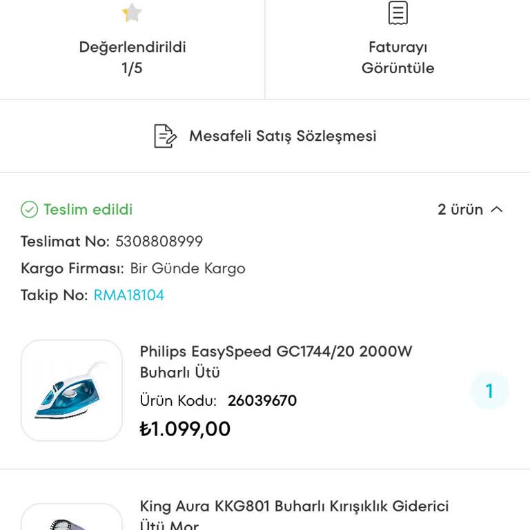A101 İnternet Alışverişinden Aldığım Ütüden Memnun Kalmadım