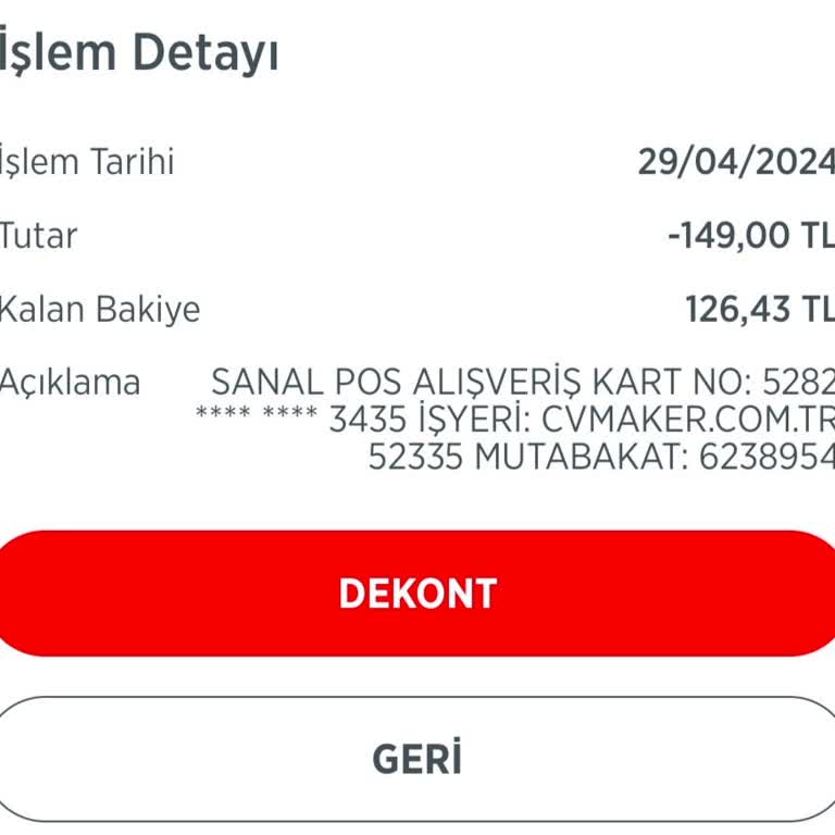 Cvmaker.com.tr İznin Olmadan Para Çekilimi