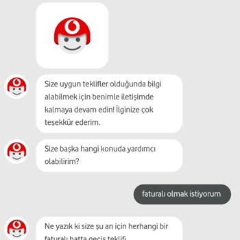 Vodafone Faturasızdan Faturalıya Geçiş İçin Hiçbir Tarife Görünmüyor.
