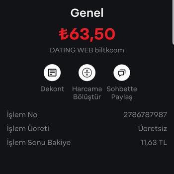 Dating.com Kartımdan İzinsiz Çekilen Tutarların İadesini Talep Ediyorum