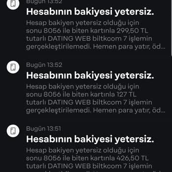 Dating.com Kartımdan İzinsiz Çekilen Tutarların İadesini Talep Ediyorum