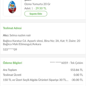 Trendyol GO Göndermedi Ürün Bedeli