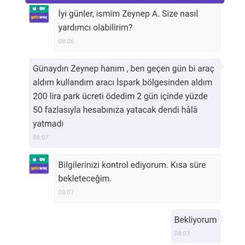 Getir Araç Otopark Ücretini Ödemiyor