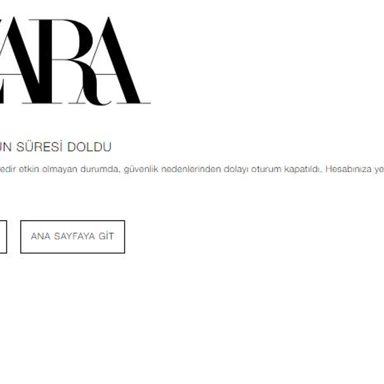 Zara Oturum Süresi Doldu