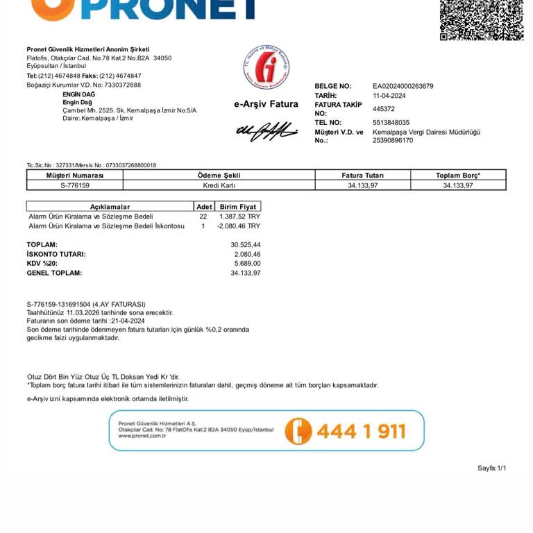 Pronet Yetkisiz Kişiden Aldığı Onayla 34000 Liralık Fatura Çıkarttı