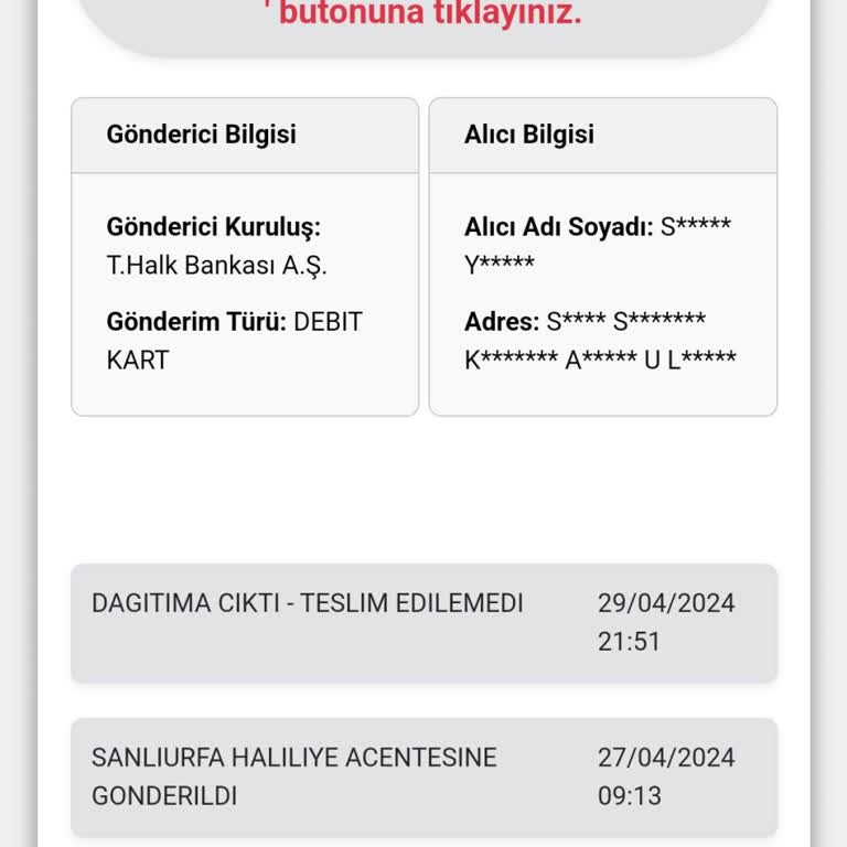 Kuryenet Kargo Teslim Edilmedi