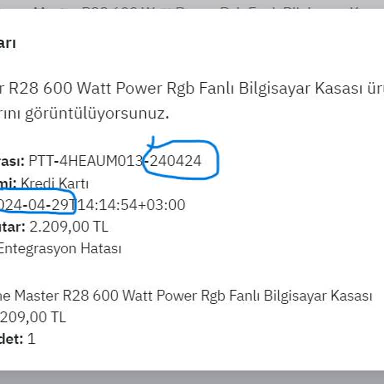 Epttavm Ve 250 TL İçin İptal Ettikleri Sipariş