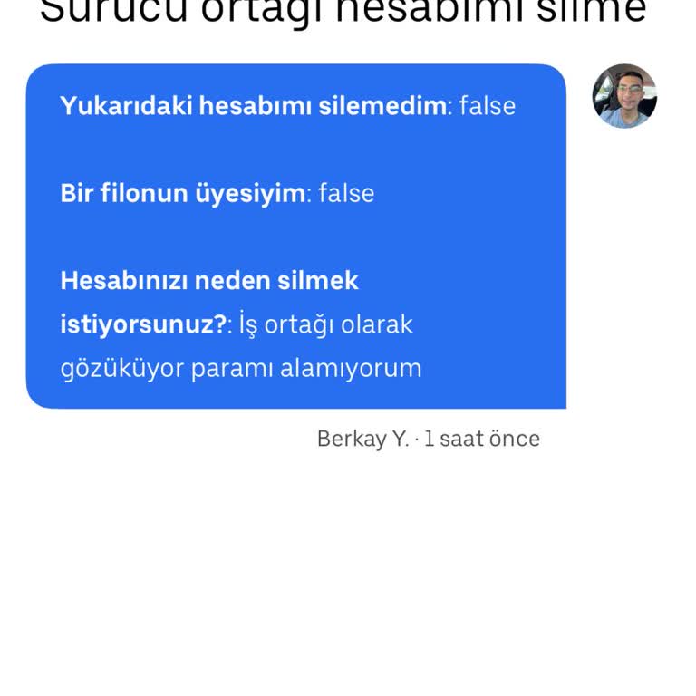 Uber Hesap Ayarları Düzeltmem İçin Yardımcı Olmuyor Paramı Yatırmadı.