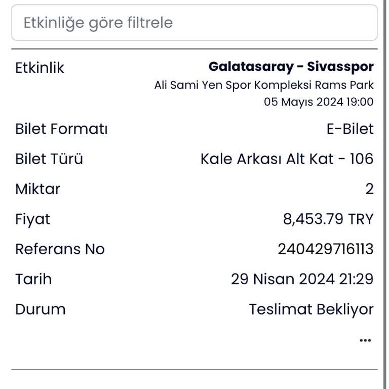 Banabilet Gelmeyen Biletler