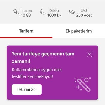 Vodafone Tarafından İznim Olmadan Yapılan Tarife Değişikliği