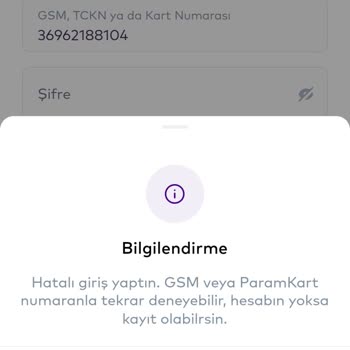 Param Hesabıma Giriş Yapamıyorum