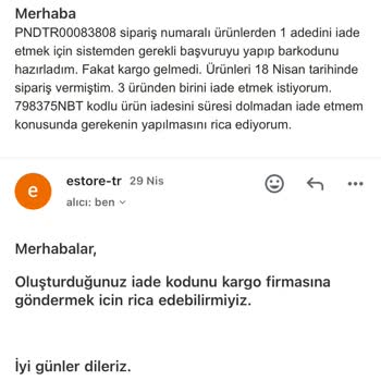 Pandora Mücevher Pandora İadesi Evden Alınmıyor