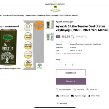 Ayvacık Zeytinyağları Ürün Göndermeyen Hesaplar Ve Banka Hesapları