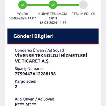 Vivense Ürün Ve Para İadesi