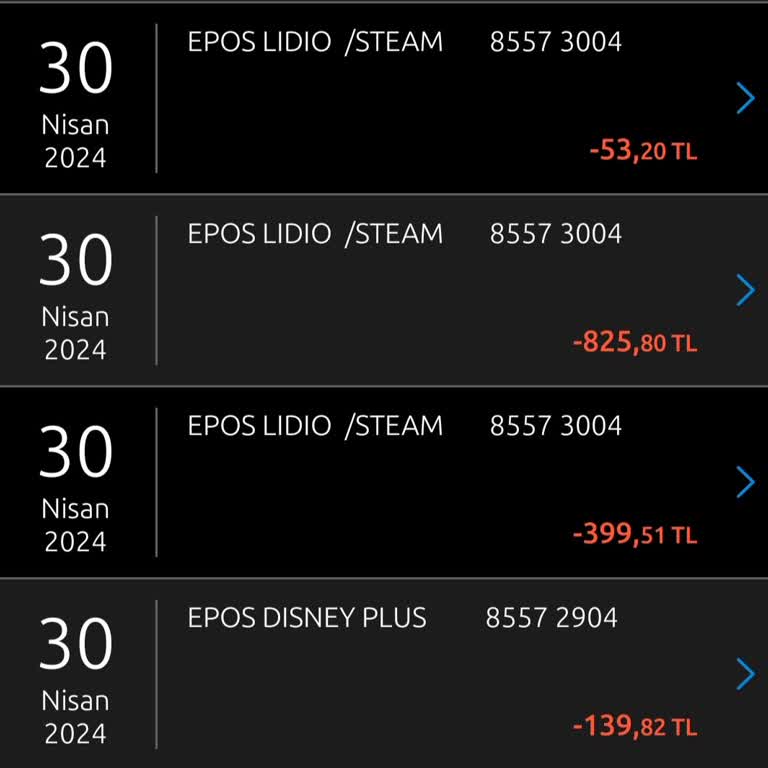 LIDIO/Steam Ve Disney Plus Benden İzinsiz Hesabımdan Para Çektiler