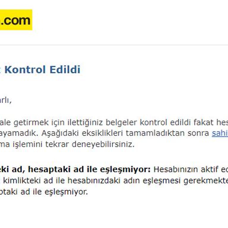 Sahibinden.com Üyeliğinin İptal Edilmesi.