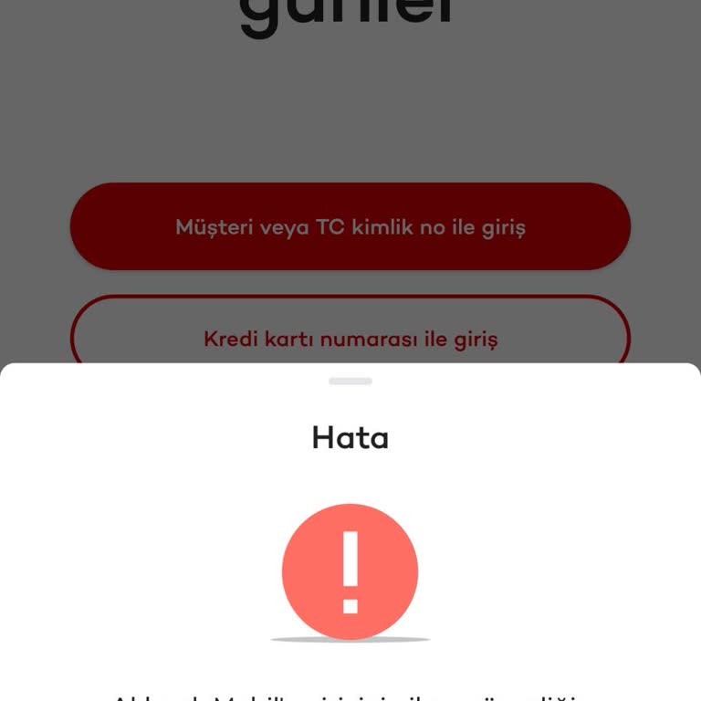 Cihaz Giriş Hatası Akbank