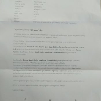 Puma Marka Ayakkabı Sorunum