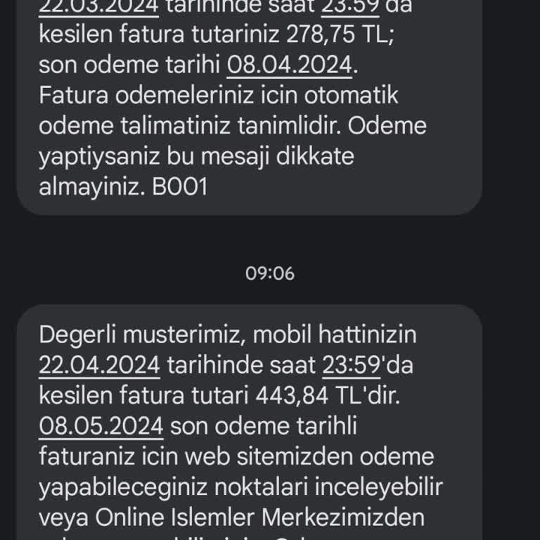 Türk Telekom Geçiş Yapılan Hat'ta Çıkarılan Fazladan Fatura.